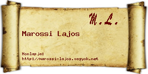 Marossi Lajos névjegykártya